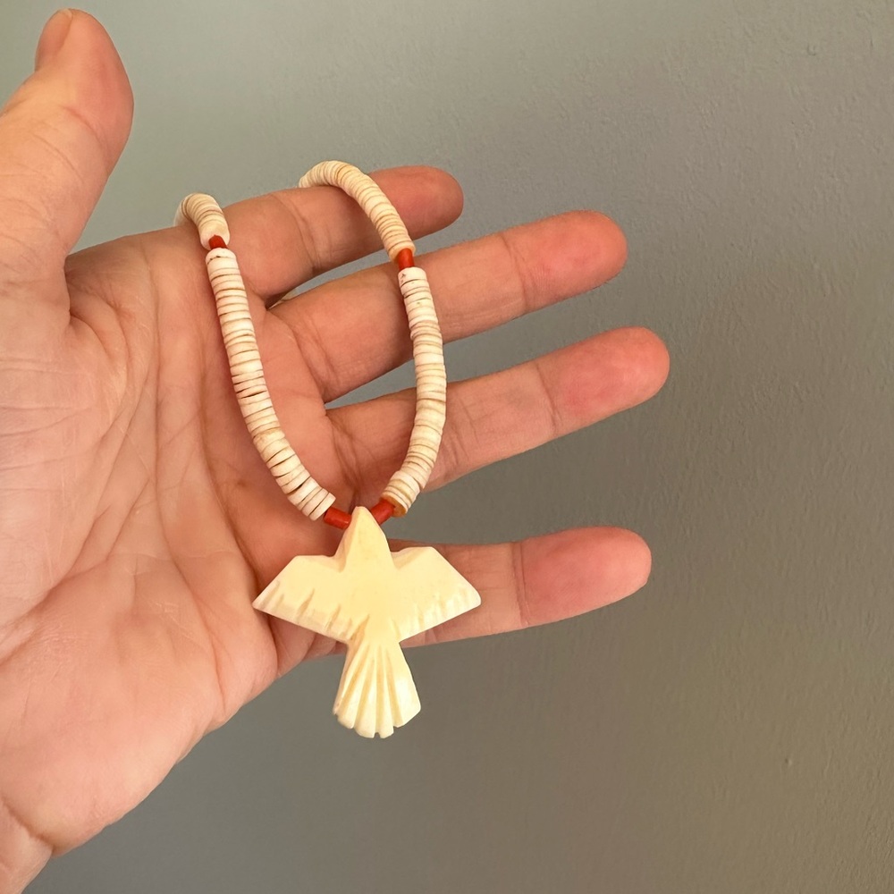 Vintage Carved Bird Tribal Choker - Picture 6 of 11